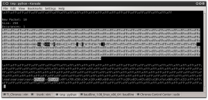 Figure 0x16- SyncWord Search In Data Output by grc_bit_conveter.py